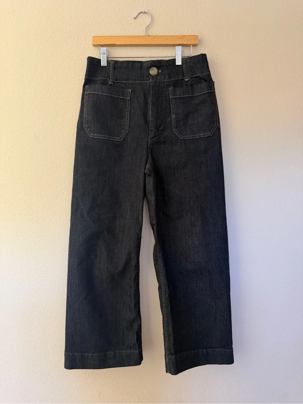 Maeve Colette High-Rise Wide-Leg Cropped Jeans SZ 28 - Picture 5 of 10